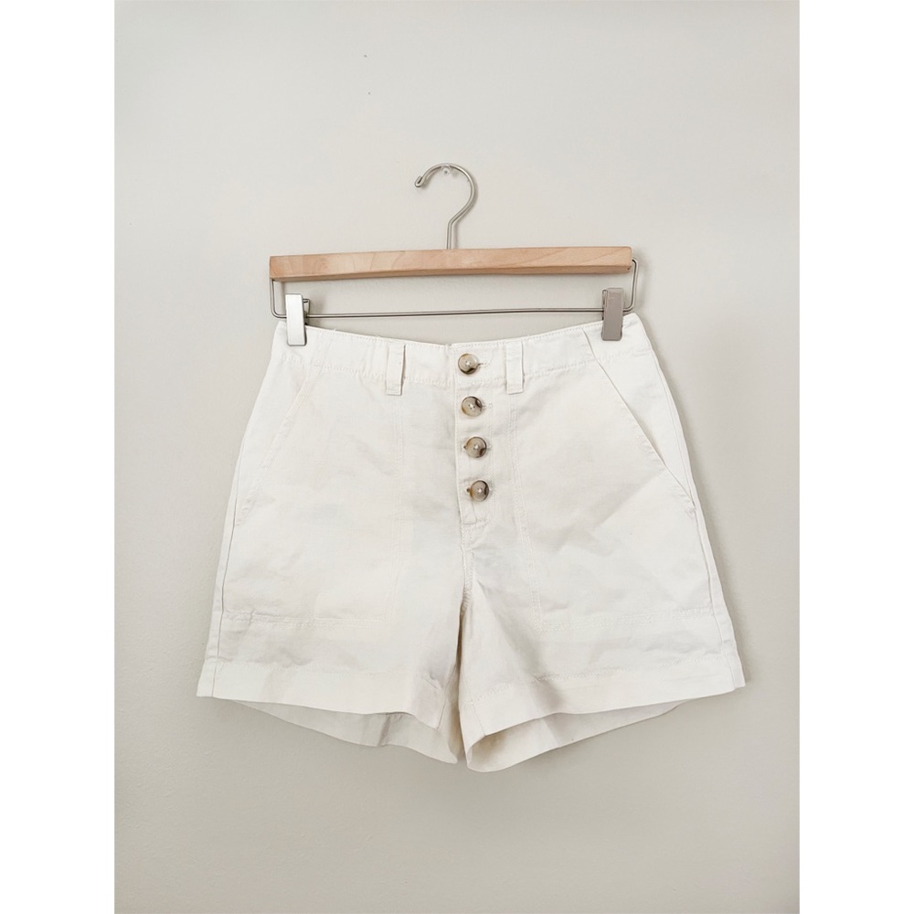 LOFT Ivory shorts with buttons